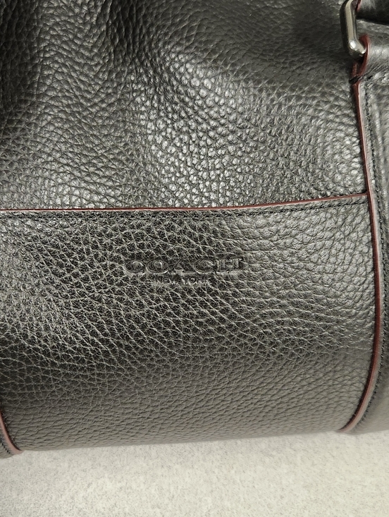 NEW Coach Boston Heritage Leather Duffel Bag Black Large Capacity w/Strap F70561 - Picture 4 of 16